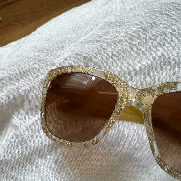 Dolce & Gabbana lace Gold Sunglasses - Picture 9 of 9